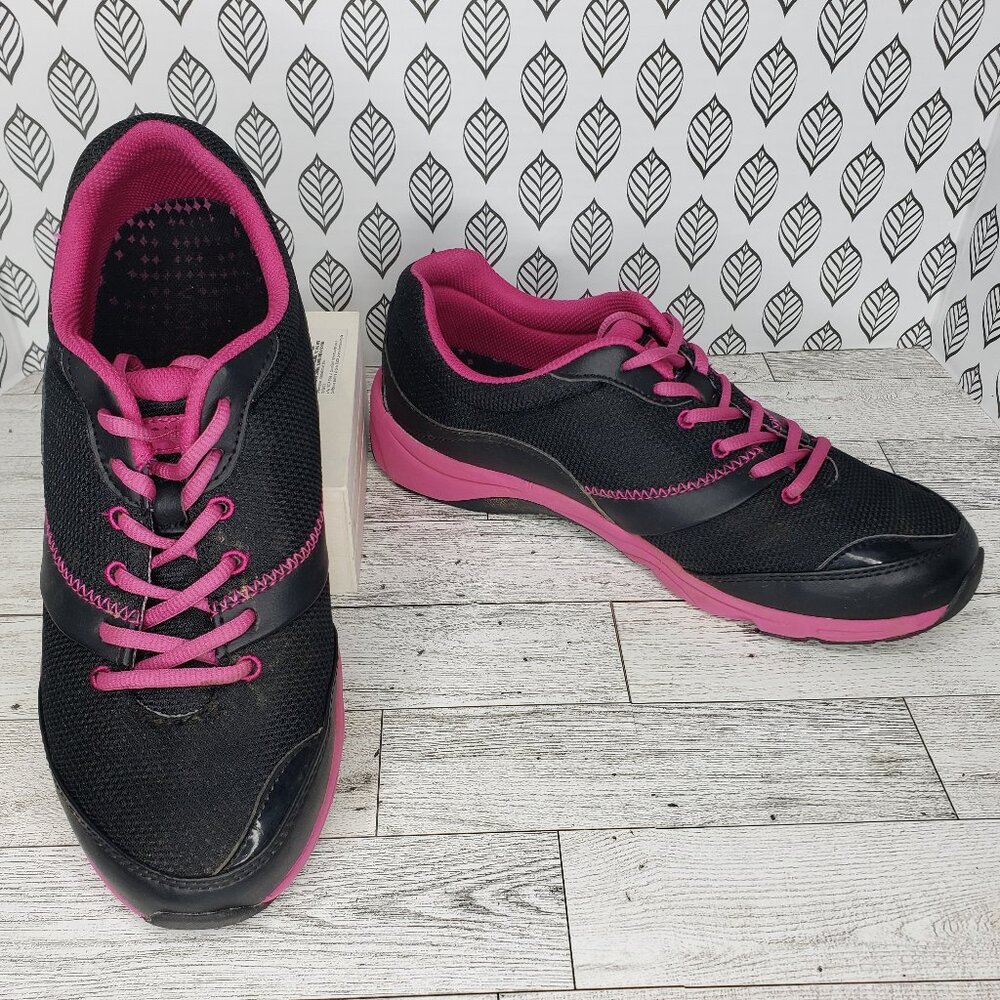 Vionic 43Kona 8552 Womens Size 9.5 Wide Black/Pink Walking Sneakers Shoes